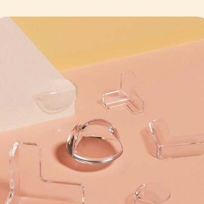 4 件套透明婴儿家具护角，柔软高弹 PVC 保险杠垫保护垫，适用于桌子、椅子、咖啡桌和防护