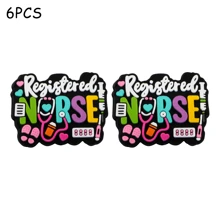 6PCS，硅胶焦珠，含护士硅胶焦珠，适用于DIY手工珠宝制作，珠笔，钥匙扣吊坠，包包吊坠等， - 彩色 - 查看 7