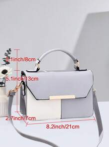 Geantă pătrată cu clapă, impermeabilă, ușoară, tip business casual, cu blocuri de culoare, cadou de Ziua Mamei pentru mamă, pentru fete adolescente, femei, studente, începătoare și lucrători cu gulere albe, perfectă pentru birou, facultate, muncă, afaceri, naveta