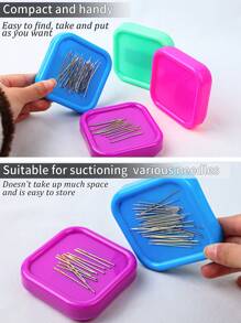 1 件多色方形磁性针垫，缝纫针收纳盒，用于钩针、回形针、缝纫针、钉子、螺丝的整理和查找