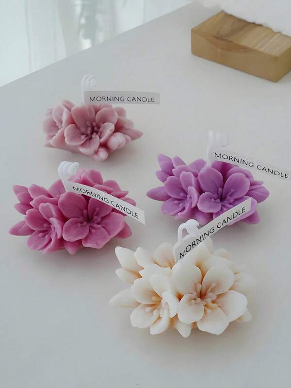 Aromatherapy Candle Silicone Mold 3D Peach Flower Shape Soap Silicone Mould DIY Candle Cup Soap Mould Tion Supplies