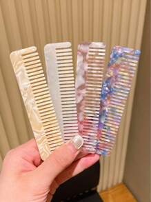 1 pieza Accesorio para el cabello, versátil y sencillo, varios colores, peine mediano, fácil de llevar y colocar en el bolso, para damas - Multicolor - Ver 2