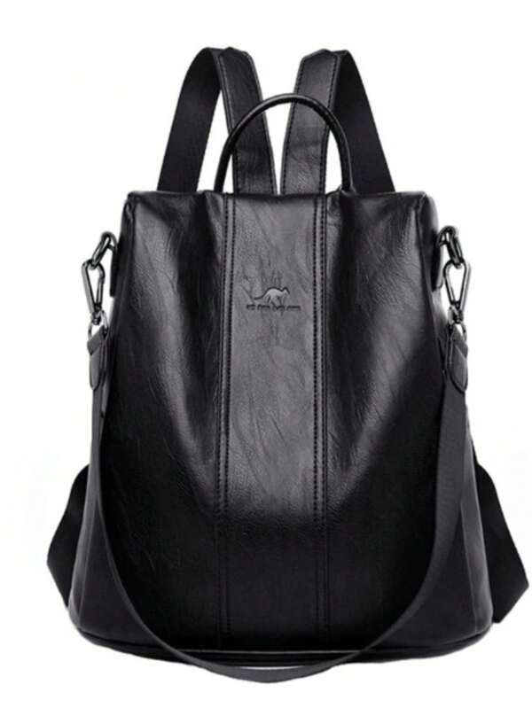 Mochila Anti-roubo de couro macio vintage bolsa de ombro de alta capacidade Canguru