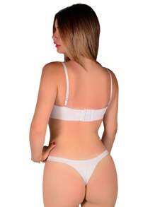 Unmissable Comfortable Bra And Panty Set - White - View 4