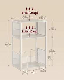 VASAGLE Record Player Stand, 3-Tier Side Table, Vinyl Record Storage Up To 100 Albums, End Table For Living Room, Bedroom - White - View 3