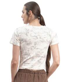 MAREZZI COUTURE TIE-DYE CROP T-SHIRT - Beige - View 2