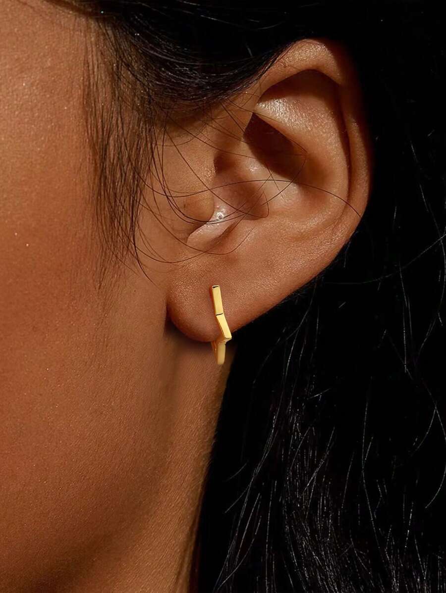 1 对精致环形耳环女士珠宝女士 S925 纯银华丽锆石环形耳环精美珠宝礼物订婚礼物