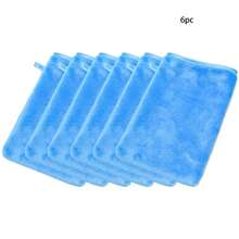 6 pièces Gant de toilette en microfibre doux pour le visage, gant de douche, gant démaquillant réutilisable, style européen, 15 cm x 20 cm
