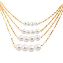1pc Elegant Multilayer Faux Pearl Necklace, Jewelry Accessory For Weddings, Parties, Valentine's Day Gift - 4-layer Pearl Necklace - View 7