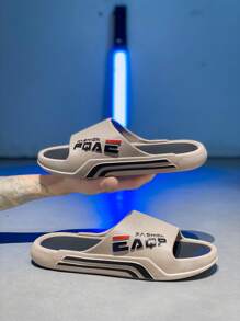 Men's Casual Slippers, Fashion Sports Outdoor Wear, Bathroom Shower Anti-Slip Indoor Slipper, Leisure Beach Street