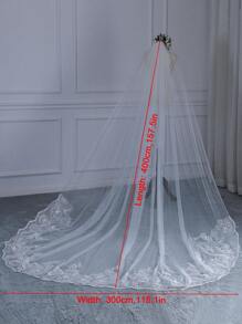 1 chiếc khăn voan cưới ren đính sequin lấp lánh sang trọng dài 4m dành cho nữ, thích hợp cho trang phục mùa thu và ngày Valentine. - Nhiều màu - Xem 8