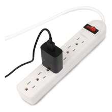 Regleta multicontactos electricos con 6 salidas 0.3m con interruptor color blanco - 6 entradas - Ver 3
