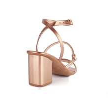 Women's Sandal With 7cm Block Heel, Black With Rhinestones, Fashion, Comfort And Sophistication, Rhinestone Strap - 金色 - 查看 3