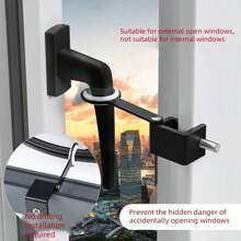 1Pc Window Lock Lock Protective Lock No-Drill Required Casement Window Limiter Window Lock Buckle Easy To Install Adjustable And Detachable Window Lock Suitable For External Windows,Not Applicable For Inward Opening Windows