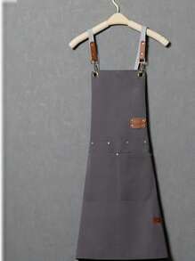 1pc Thickened Canvas Apron, Waterproof Apron For Cooking, Cafe, Coffee Shop, Catering Industry - One Size - View 18