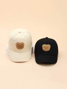 1 pieza Gorra de béisbol infantil con diseño de oso de dibujos animados, sombrero para protección solar para niño/niña de 3 a 6 años para exteriores