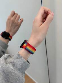 Correa de Apple Watch 1 pieza unisex de nailon tejido compatible con Apple Watch de 42 mm, 38 mm, 40 mm, 41 mm, 44 mm, 45 mm, 46 mm, 49 mm, correa de repuesto para smartwatch de moda compatible con Apple Watch Serie Ultra2, Ultra SE2, SE, 10, 9, 8, 7, 6, 5, 4, 3, 2, 1, gran regalo de vuelta a la escuela