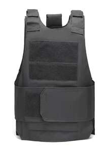 1pc Lightweight Convenient Tactical Vest, Multifunctional Outdoor Training Gilet - Black - View 2