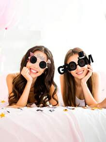 Bridal Shower Fashion Glasses 2 Packs Plastic Groom Glasses Bride Glasses Bachelorette Party Glasses Photo Props Night Bride Glasses Wedding Hen Party Favors Hen Party