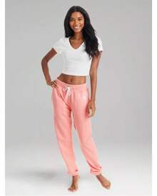 U.S. Polo Assn. Womens Sweatpants Joggers, French Terry Lounge Pants For Women - 珊瑚石南花 - 查看 5