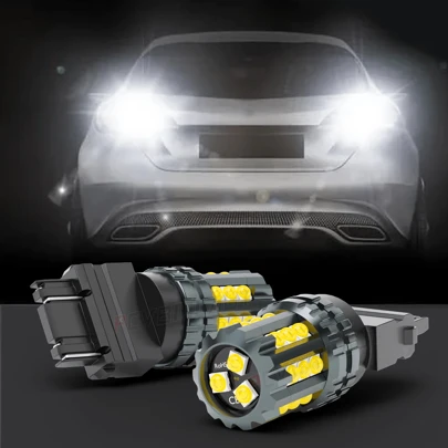 2x 3157 24-LED White Backup Reverse Light Bulbs/Daytime Running Light Bulb