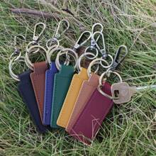 Customized Name Text Keychain, Personalized Leather Keychain, Wedding Anniversary Gift Engraved Leather Keychain Pendant, Holiday Gift, Send To Friends, Send To Lovers - Multicolor - View 2