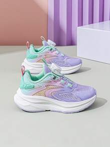 Annil Kinderschuhe für Jungen und Mädchen, Knopf Sneaker Laufschuhe, leichte Schuhe mit weicher Sohle, Frühling - Violett - Übersicht 9