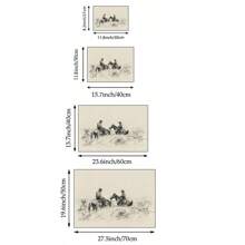 1/2 件复古横向墙壁艺术画牛仔和马匹素描画帆布印刷画，卧室、客厅或办公室的西部装饰，马匹素描印刷乡村农舍装饰，Retroniva 艺术海报，送给他的礼物，无框 - 彩色 - 查看 6