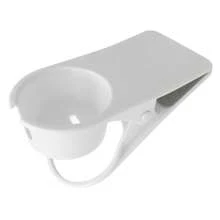 Porte-gobelet de bureau à pince pour économiser de l'espace, grande pince de table multifonctionnelle, support de tasse pour bouteille de boisson, blanc