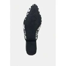 MARIANA Black Woven Flat Mules With Tassels - 黑色 - 查看 7