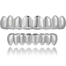 THATBOY 2pcs/Set Hip Hop Rapper Fashion Jewelry For Vampire Grillz 18K Golden Silvery Color Plated Braces Vampire Wolf Teeth Grills,Halloween - Multicolor - View 14