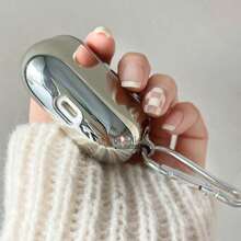 兼容 1/2 蓝牙耳机保护壳，时尚电镀 Pro 3 保护套，TPU 软壳兼容 AP 4 - 銀色 - 查看 8