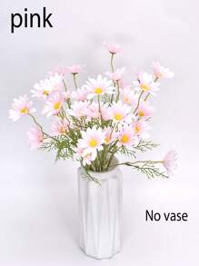 3 件人造雏菊花，52 厘米/20.47 英寸荷兰雏菊带茎假花，适用于家庭婚礼装饰、餐桌中心装饰、花瓶插花场景布置、春夏装饰礼物生日毕业典礼、花园装饰、户外植物、园艺、假花 - 彩色 - 查看 14