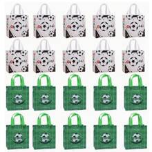 24/20/16/10/8pcs Non-Woven Football Sports Theme Gift Bags, Multi-Functional Gift Packaging Tote Bags, Suitable For Birthday Party Favors, Supermarket Reusable Shopping Bags, Festival Activity Giveaway Bags