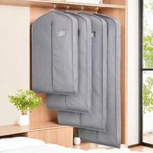 1pc Oxford Cloth Zipper Transparent Window Garment Bag, Breathable Fur/Down Jacket/Fur Coat Dust Cover, Hanging Clothes Storage Bag