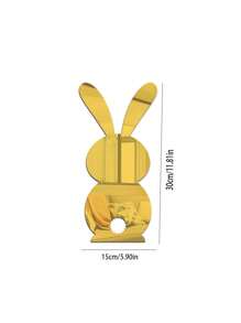 1 件亚克力复活节兔子镜面墙贴，3D 自粘节日装饰壁画，适用于客厅、卧室、书房、餐厅、防水、墙壁装饰