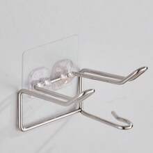 1 件装免钻不锈钢吹风机架、浴室架、节省空间壁挂式、银色、适用于浴室和沙龙