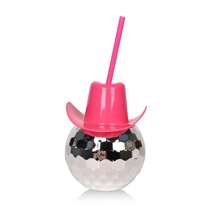 1pc/5pcs Creative Round Glitter Ball Cup, Valentine's Day Single Layer Spherical Straw Cup, Party Disco Fashion Plastic Cup, Suitable For Party, Holiday Gathering, Iced Coffee, Juice, Sisterhood Gathering - Multicolor - View 15