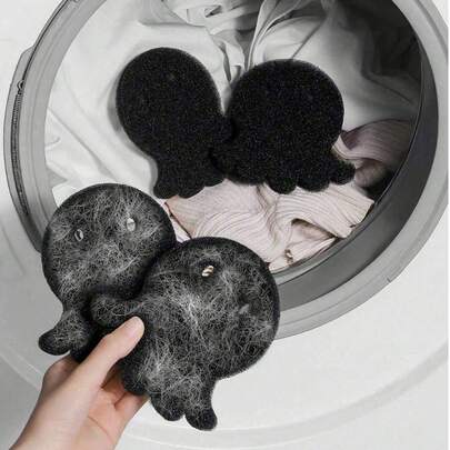 宠物毛发清洁洗衣球，防粘连洗衣机毛发去除工具，章鱼造型清洁球，轻松去除猫狗毛发、皮毛和绒毛，适用于家庭和酒店，尤其适合开学季