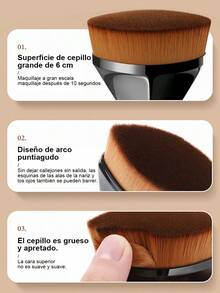 Streak-Free Makeup Brush, Flat Head Makeup Brush, Soft, Fast, Flawless, Skin-Friendly - 粉色 - 查看 2