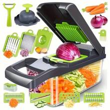 Vegetable Chopper And Spiralizer - Food Chopper With Container, Fruit Slicer, Kitchen Gadgets & Accessories, Home Essentials (16 In 1, White)