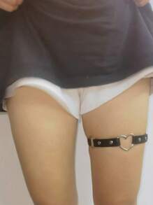 Women's Punk Sexy Simple Heart Thigh Garter Belt, Suitable For Everyday Wear