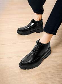 2025 Spring New Chelsea Boots Ankle Boots British Pointed Toe High-Top Leather Shoes For Men, Hairstylist - Black - View 11