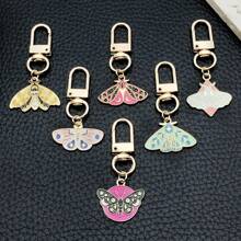 6pcs/Set Unisex Alloy Drop Oil Colorful Butterfly Pendant Keychain Keyring Accessories - Multicolor - View 1