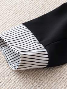 Women's Fashionable Lapel Collar Long Sleeve Jacket And Shorts Suit Set