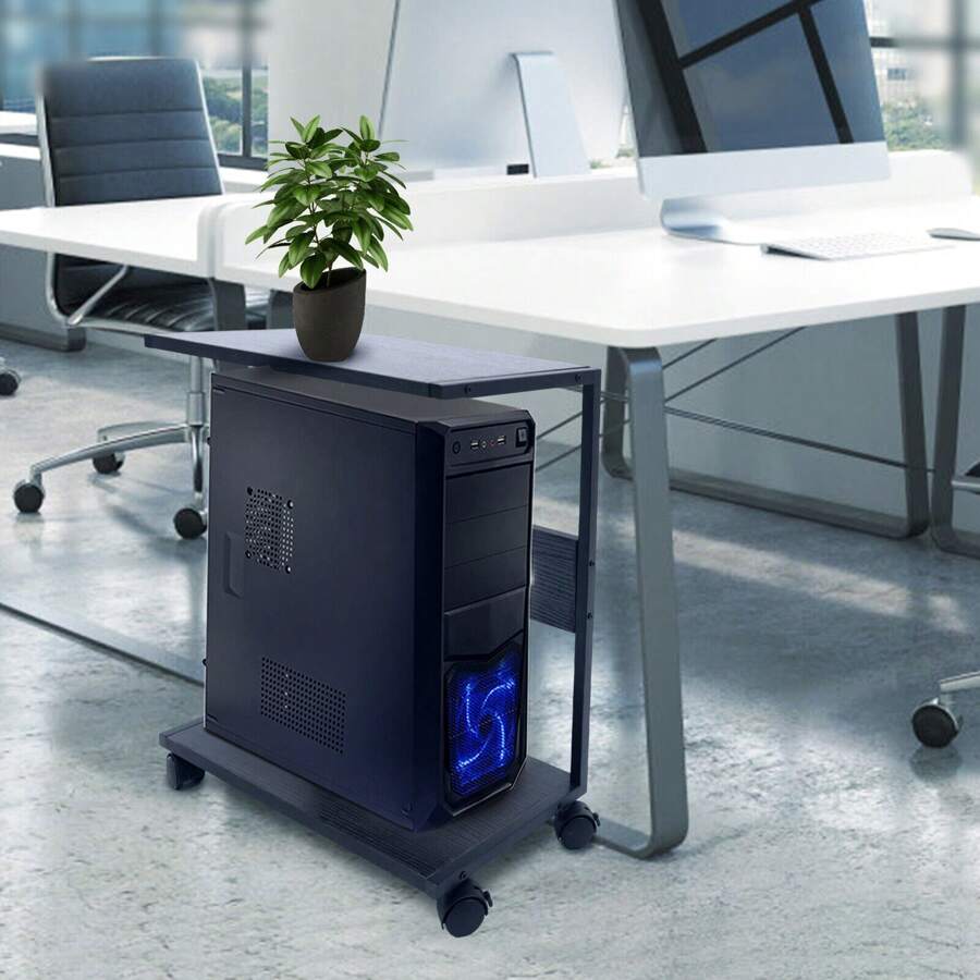 XIANXUS 2-Tier Computer Tower Stand, Under Desk CPU Stand PC Stand W/ Rolling Wheels