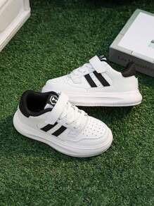 Zapatos blancos pequeños generales para niños y niñas, zapatos escolares de pizarra, zapatos deportivos casuales para estudiantes, zapatos deportivos blancos para actividades al aire libre, antideslizantes, zapatos para correr