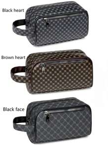 Men's PU Leather Printed Dopp Kit, Travel Shaving Set, Wrist Pouch, Anti-Theft Business Wallet, Clutch Wallet, Suitable For Teens, Casual Outdoor, Athletic, Vacation, Travel, Graduation Gifts, Birthday Dress Accessories - Multicolor - View 7