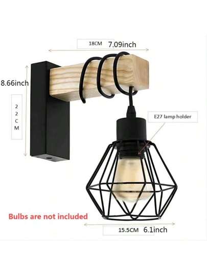 Chinese Retro Minimalist Bar/Hallway/Courtyard Creative Bedside Wand Lamp, Wooden Lighting Fixture view 9