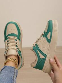 Fall/Winter Women Shoes Casual Sneakers, Lace Up Soft Sole Flat Comfortable Skate Shoes For Women, Lightweight Low-Top Daily Shoes